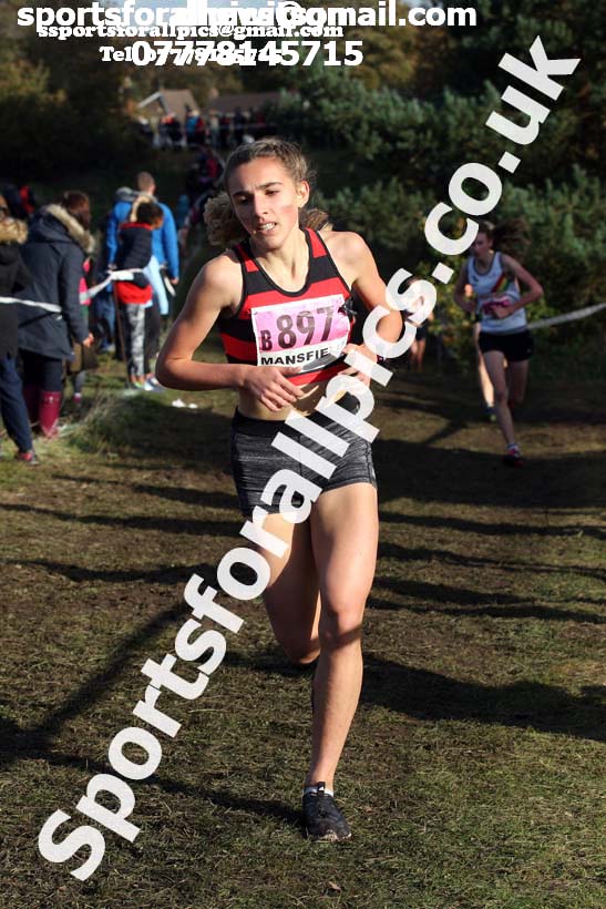Girls under-15s National Cross Country Relay, Berry Hill Park, Mansfield. Photo:  David T. Hewitson/Sports for All Pics